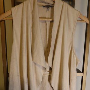 Faux leather tan vest- size small